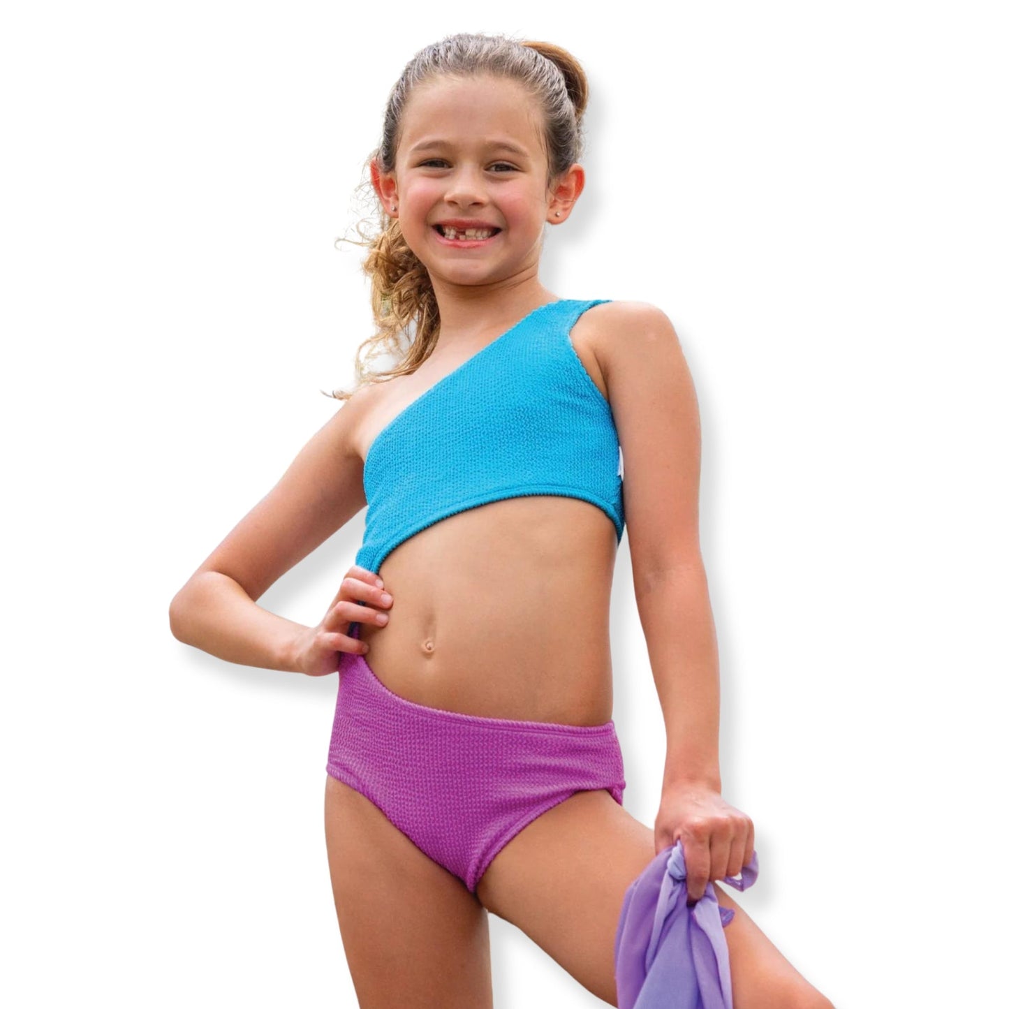 Limeapple Myla Asymmetrical One Piece - a Spirit Animal - swim active March 2024 Blue Juniors