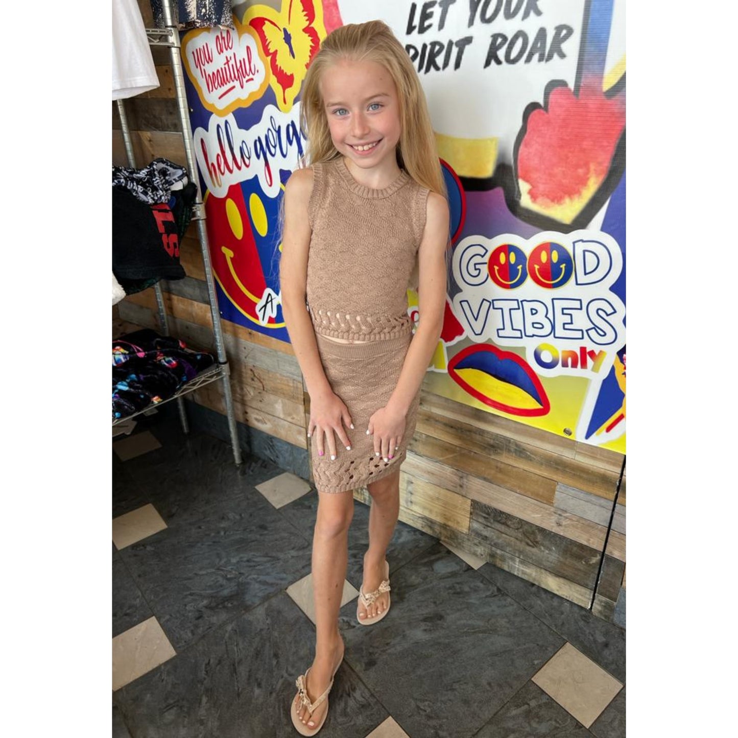 Little Peixoto Camel Knit Leni Skirt Set - a Spirit Animal - Skirt active June 2023 bottoms camel