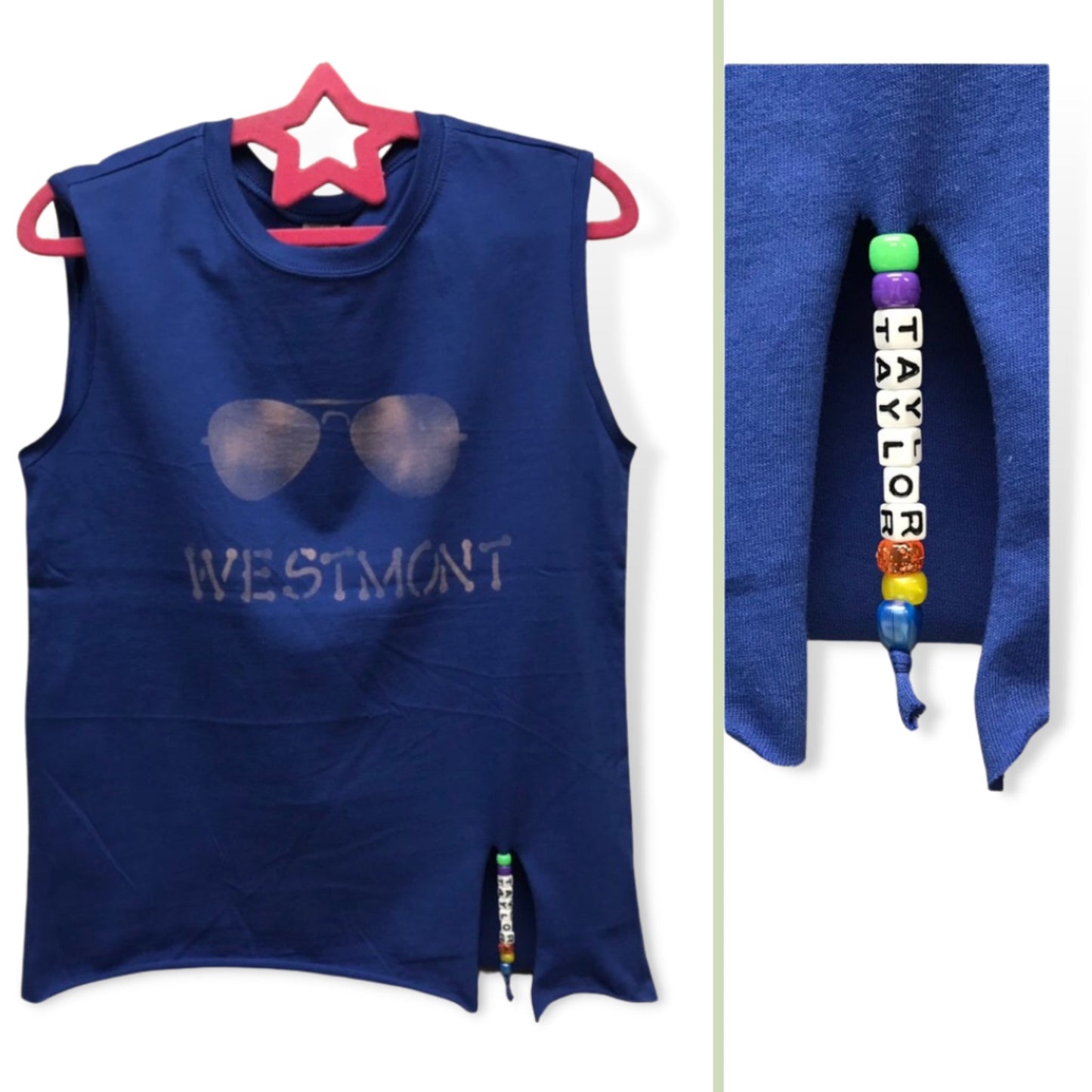 Aviator Custom Camp Muscle Tee with Name String - a Spirit Animal - Custom Tank adult Ali & Joe Camp