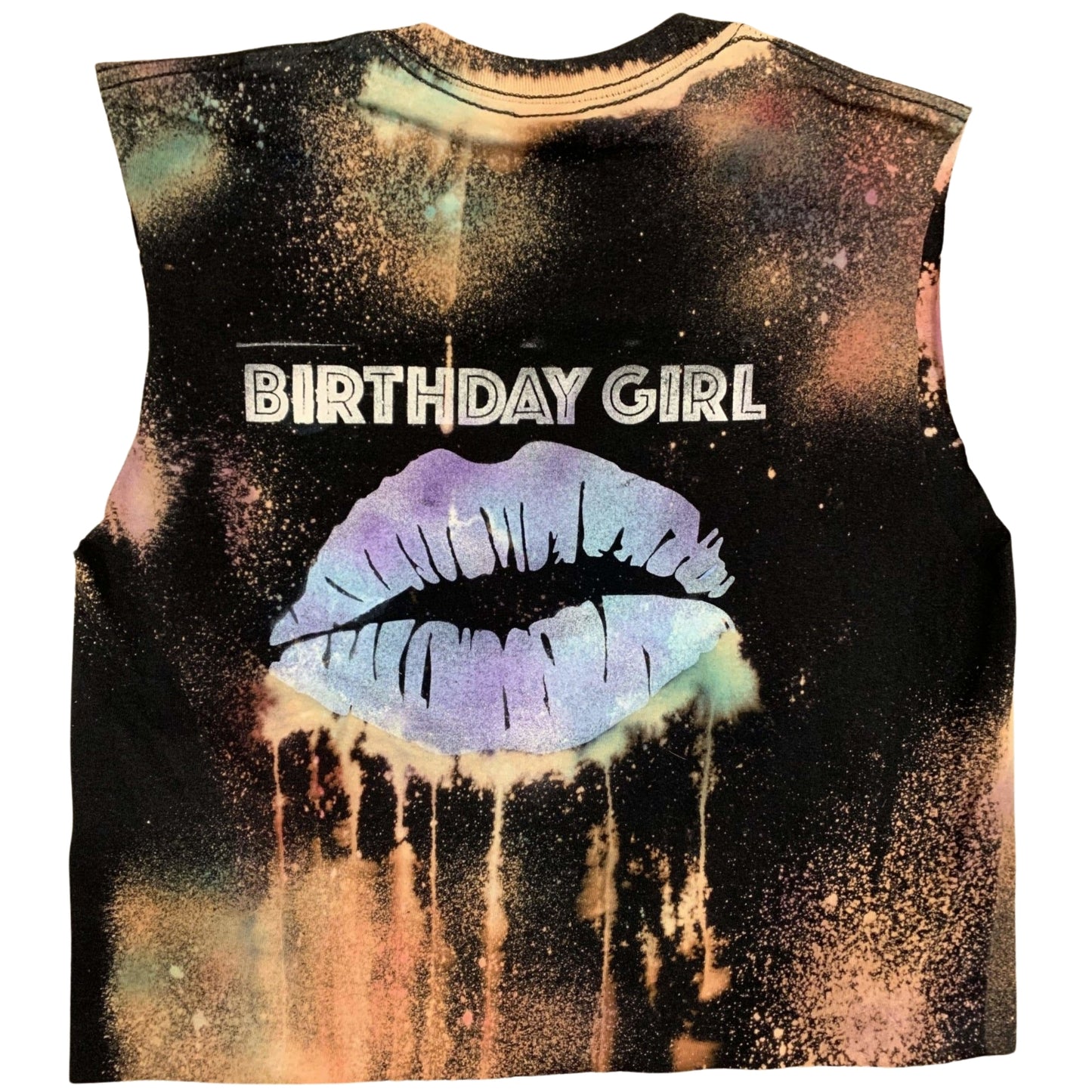 Birthday Reversed Bleached Tank Top (front only)
