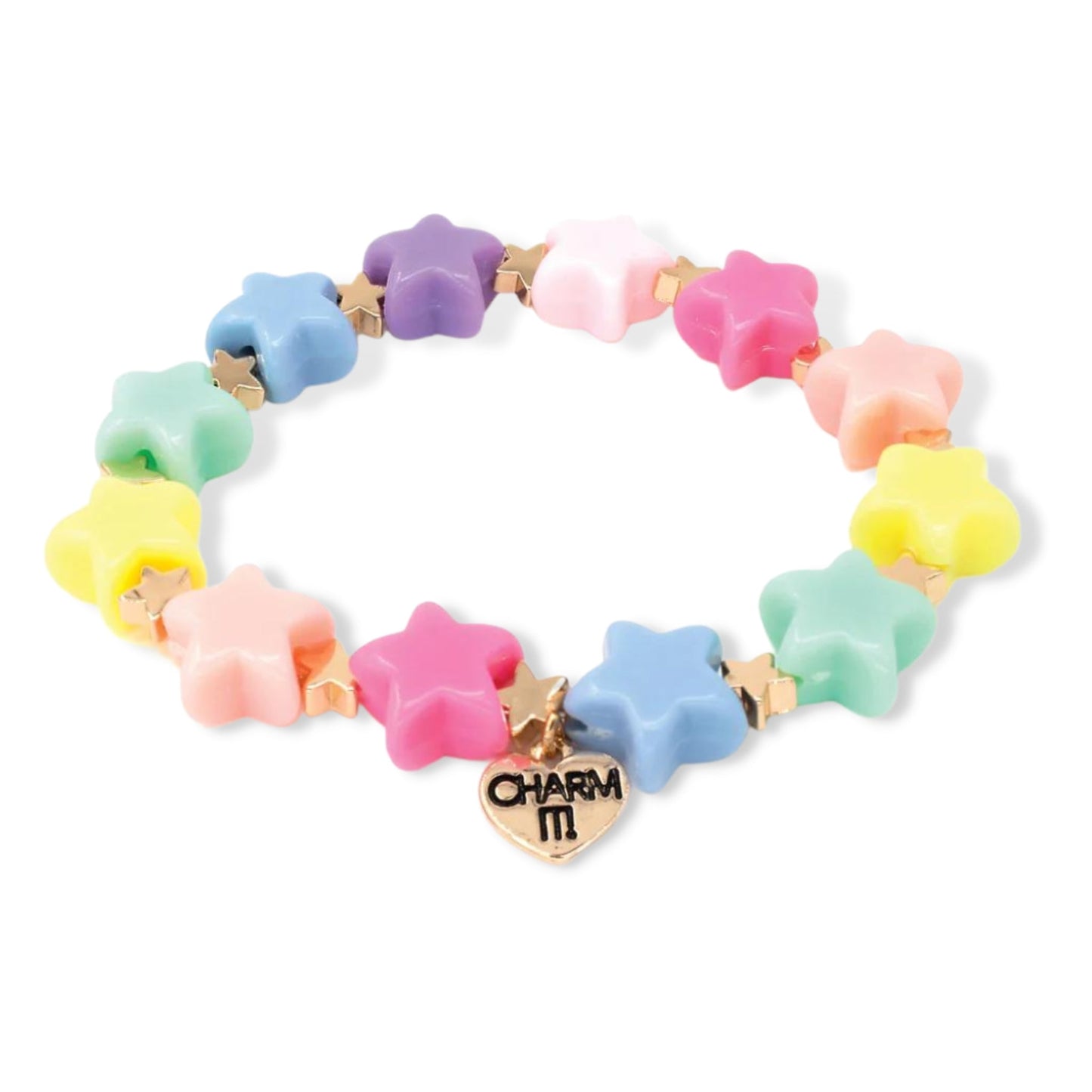 Charm it! Gold Pastel Star Stretch Bead Bracelet - a Spirit Animal - Bracelets accessories active September 2023 bracelets