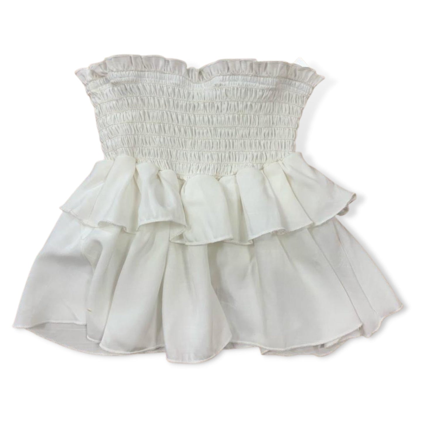 Cheryl Kids White Tencel Ruffle Smock Skirt - a Spirit Animal - Skirt active June 2023 bottoms Cheryl kids