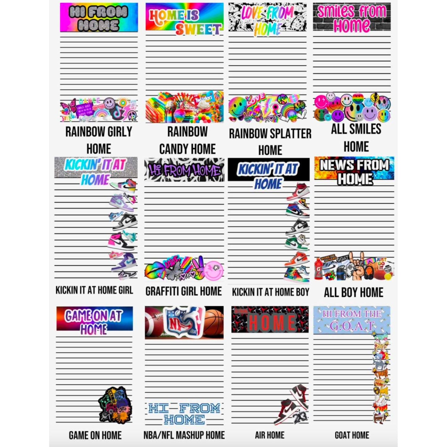 Create by D Hi From Home Glossy Notecard 8 Pack - a Spirit Animal - Custom Camp Note Cards accessories active October 2023 Camp
