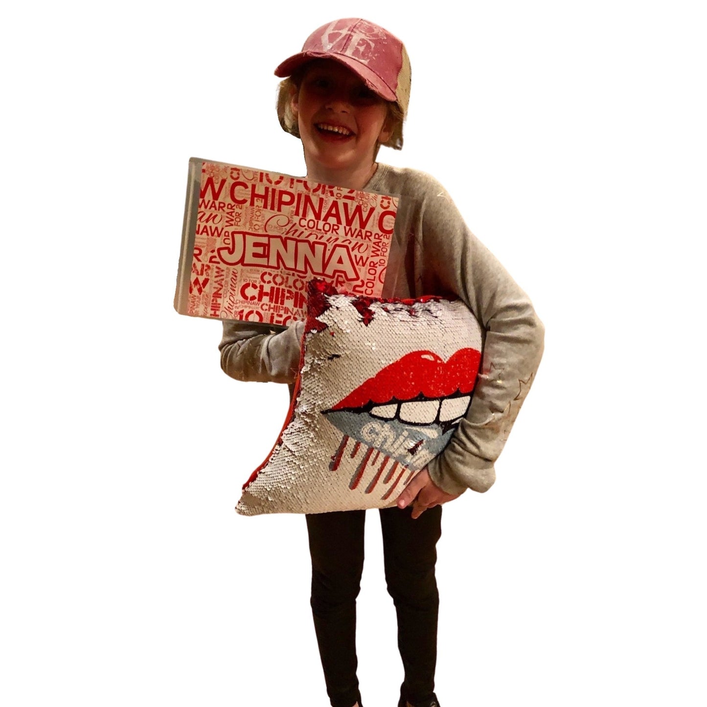 Custom College Sequin Pillow - a Spirit Animal -