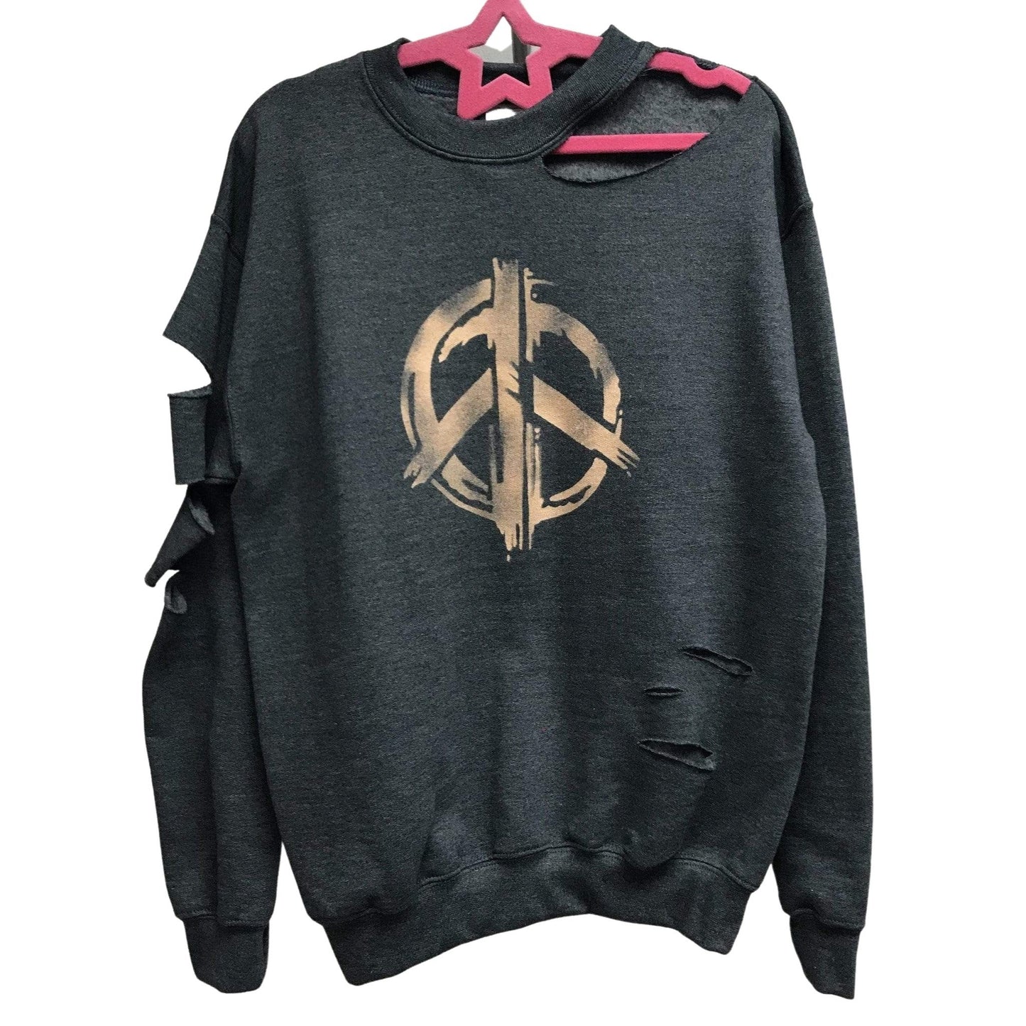Custom Neck Slashed Ripped Sweatshirt - a Spirit Animal -