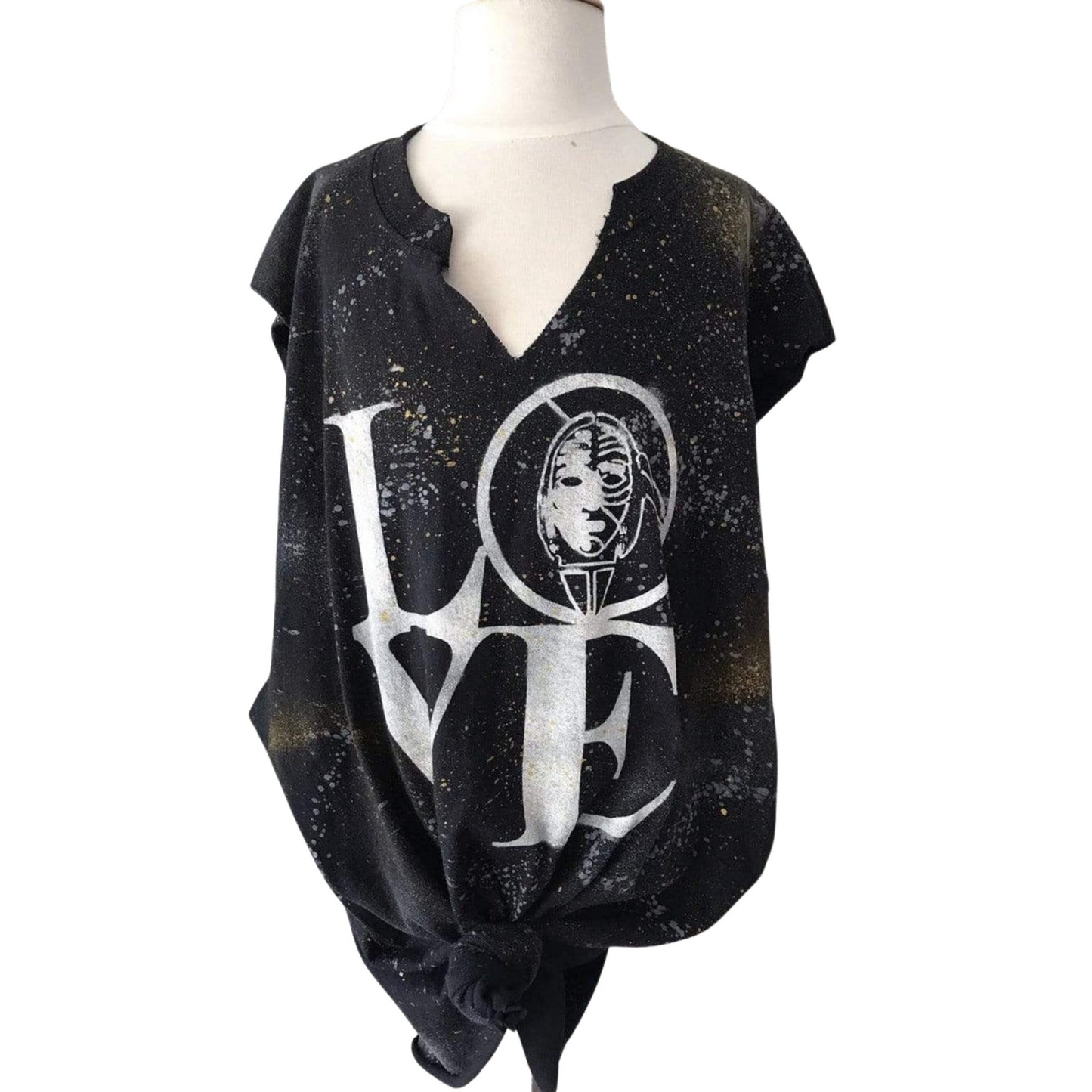 Custom Sprayed & Splattered Tank Love design with logo - a Spirit Animal -