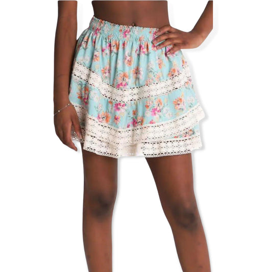Dalai Aqua Bouquet Sophia Skirt - a Spirit Animal - swim active December 2023 bottoms Dalai
