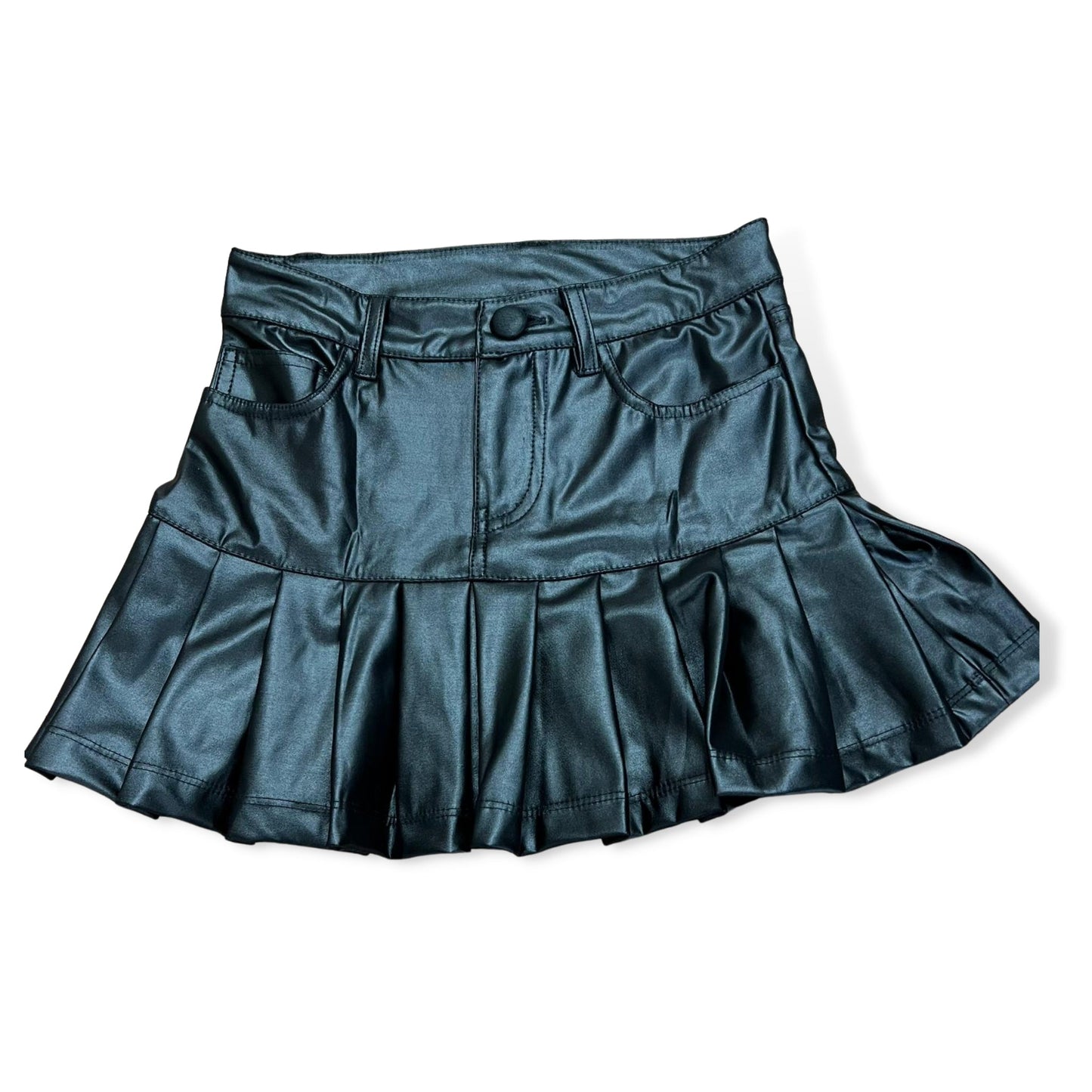 Flowers by Zoe Black Thick Pleather Skirt - a Spirit Animal - Skirt active September 2023 black Black Pleather