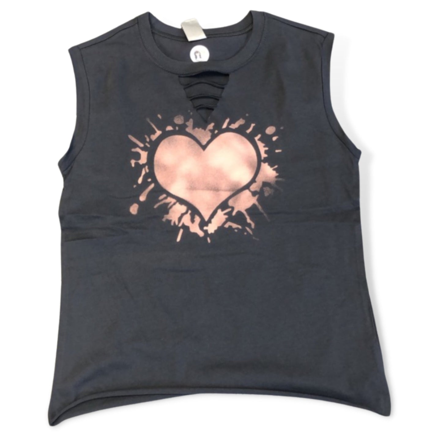 Heart Pop Custom Neck Slashed Camp Tank - a Spirit Animal - Custom Tank active January 2024 adult Ali & Joe