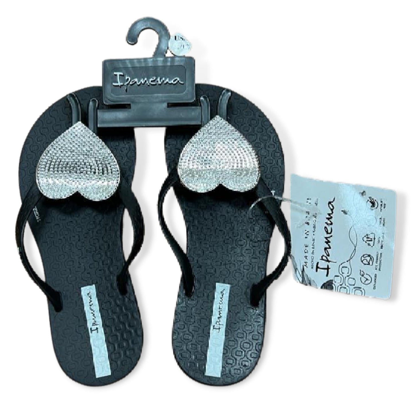 Ipanema Black/Silver Wave Heart II Kids - a Spirit Animal - Slides 11/12 13/1 2/3