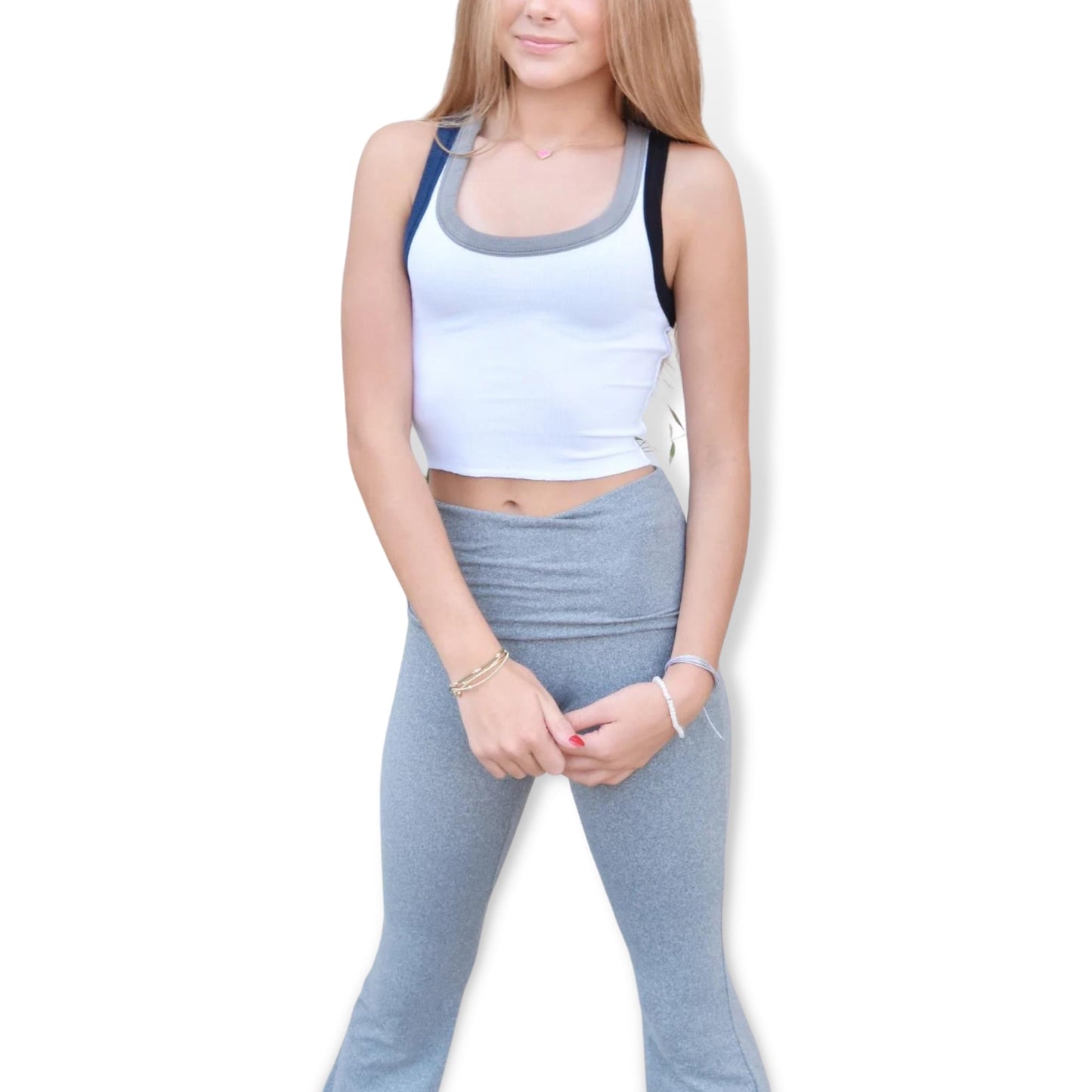KatieJNYC White Multi Trim Livi Tank - a Spirit Animal - Tank Tops active September 2023 Junior Junior Large