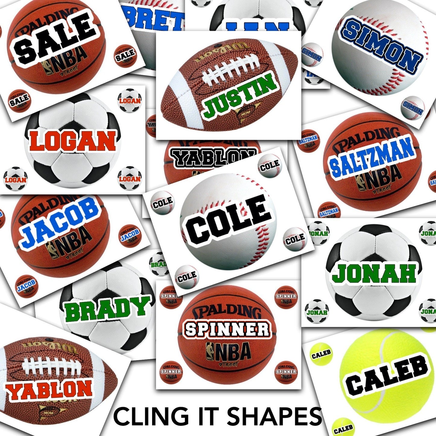Large 9x12 Sports Balls Cling Its. - a Spirit Animal - Cling Its Name Needed Cling Its Name Needed Custom decals