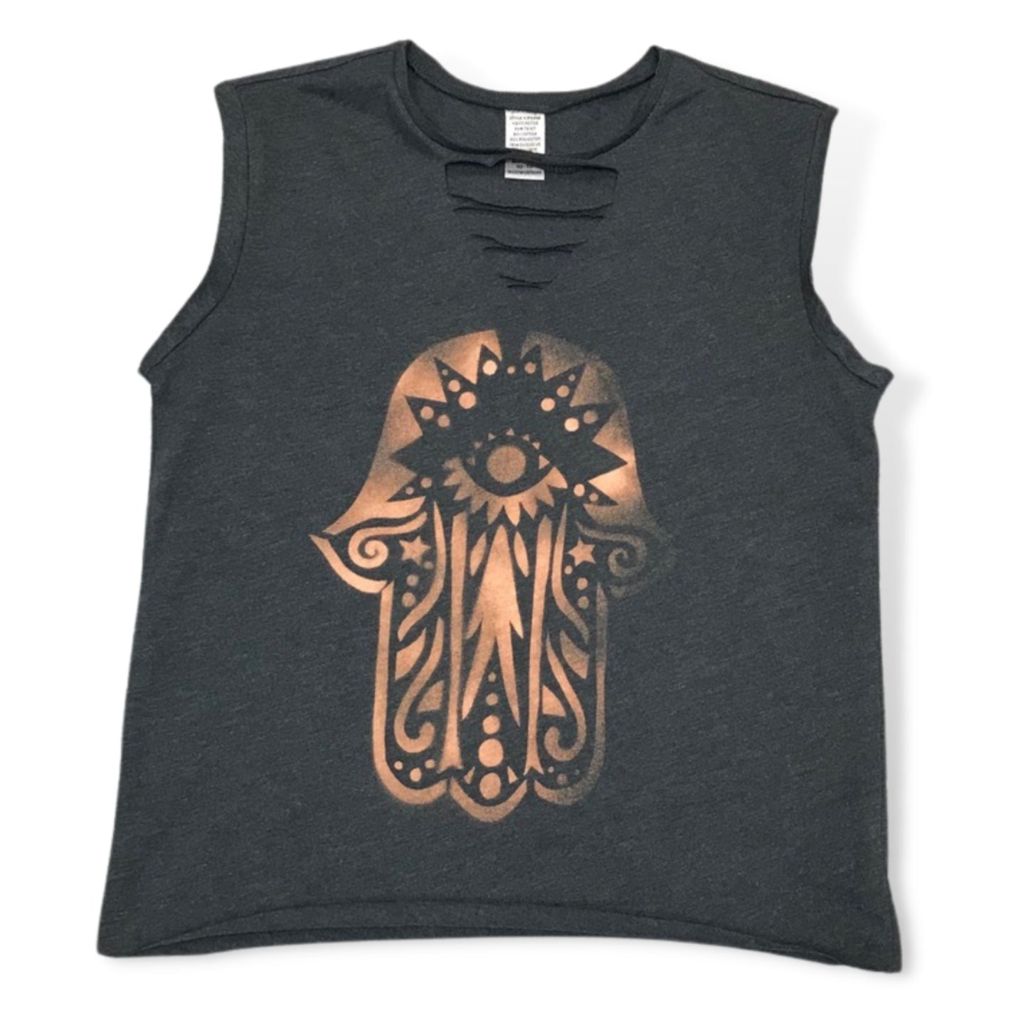 Large Hamsa Custom Deep V Ribbon Camp Tank - a Spirit Animal - Custom Tank active January 2024 adult Ali & Joe