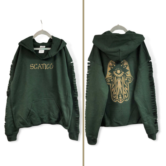 Large Studded Hamsa Custom Full Sleeve Snip Camp Hoodie - a Spirit Animal - Hoodie active February 2024 adult Ali & Joe