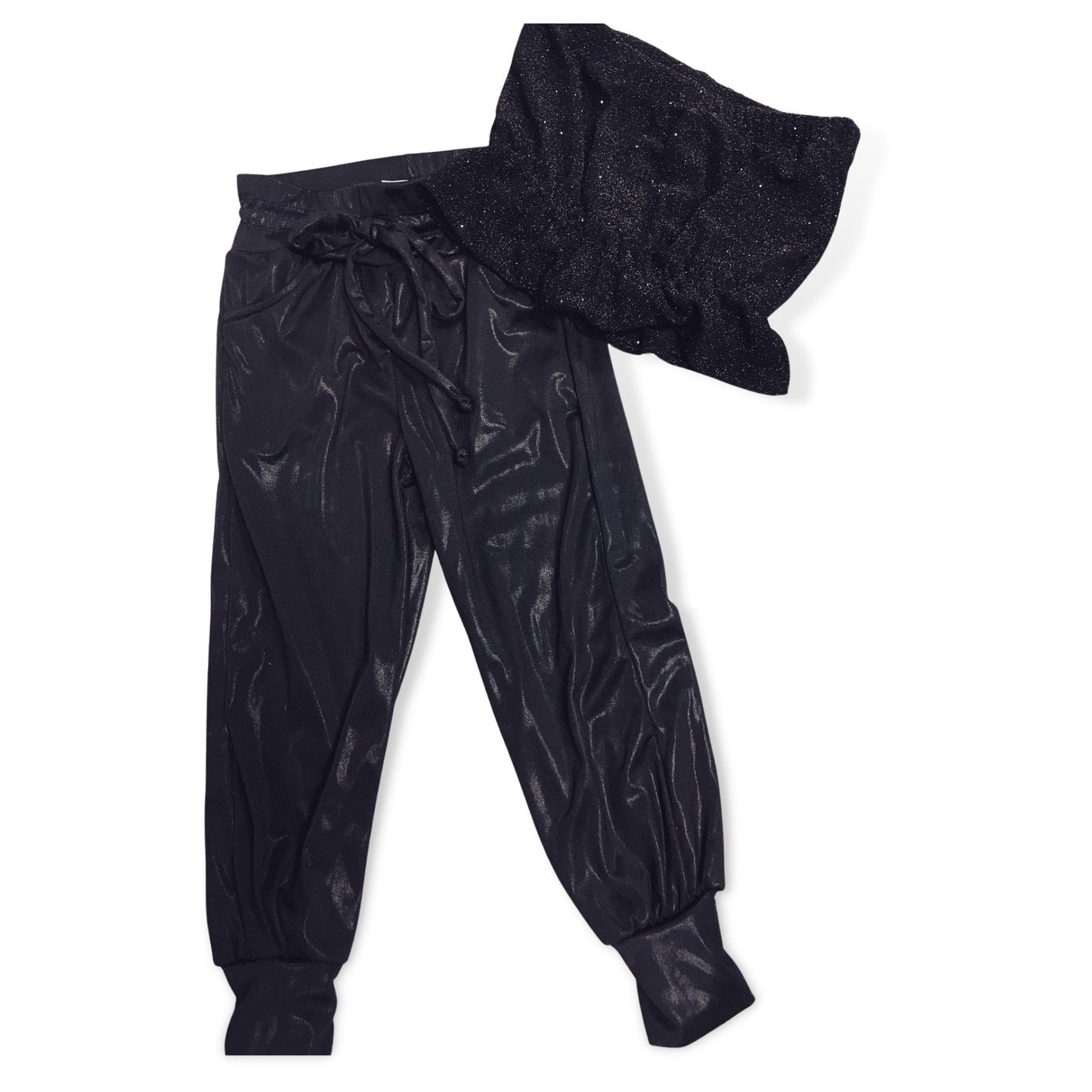 Les Tout Petits Black Sparkle Crop Tube Top - a Spirit Animal - Tops active September 2023 black crop
