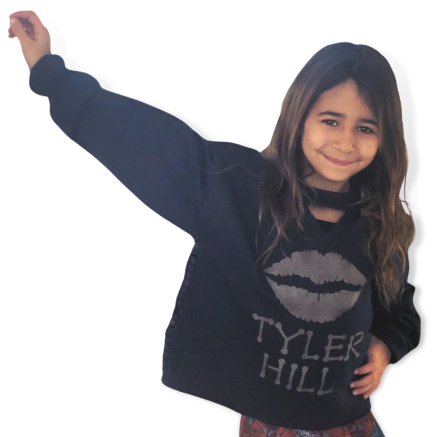 Lips Custom Cropped Keyhole Neck Camp Crew - a Spirit Animal - Long Sleeve Top active January 2024 adult Ali & Joe