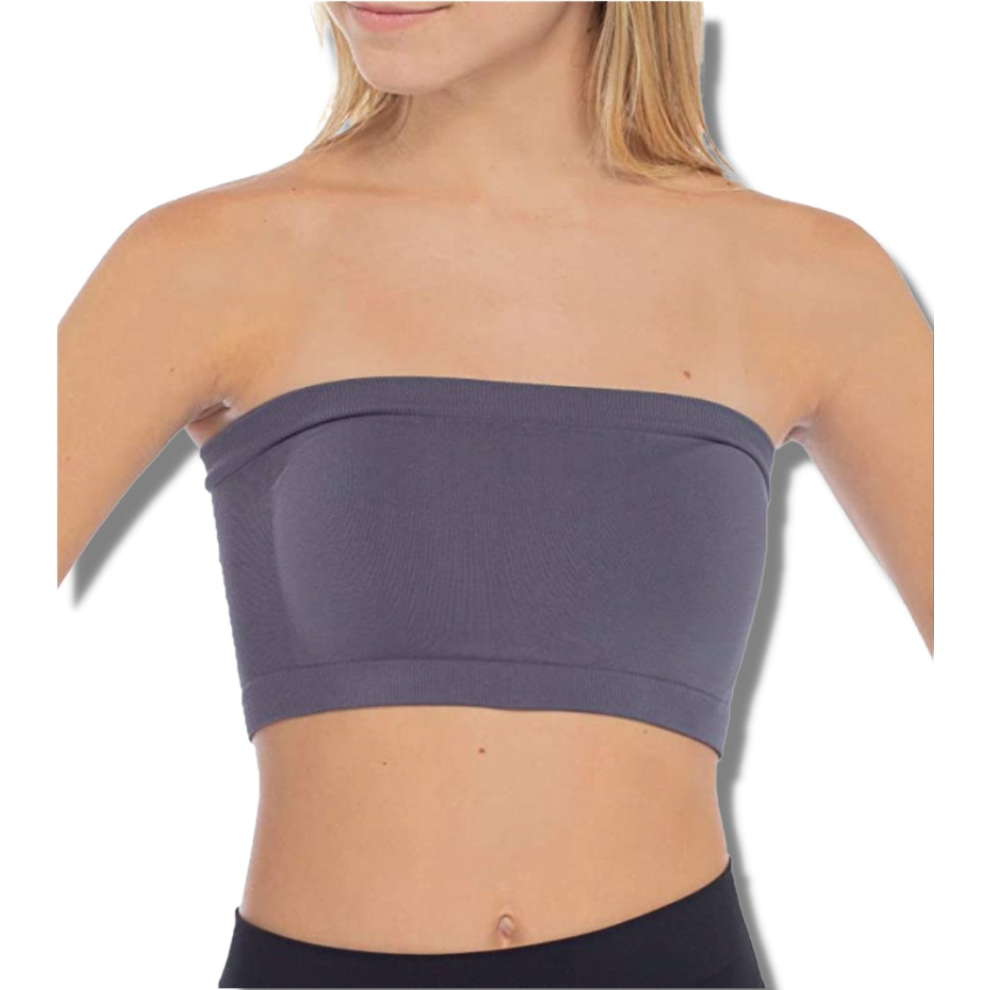 Malibu Sugar Charcoal Tween Solid Bandeau Bra Cami (7-14) - a Spirit Animal - Cami bra cami Charcoal