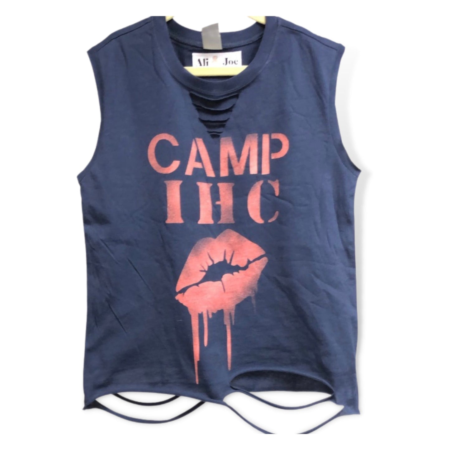 Melting Lips Custom Deep V Ribbon Camp Tank - a Spirit Animal - Custom Tank active January 2024 adult Ali & Joe
