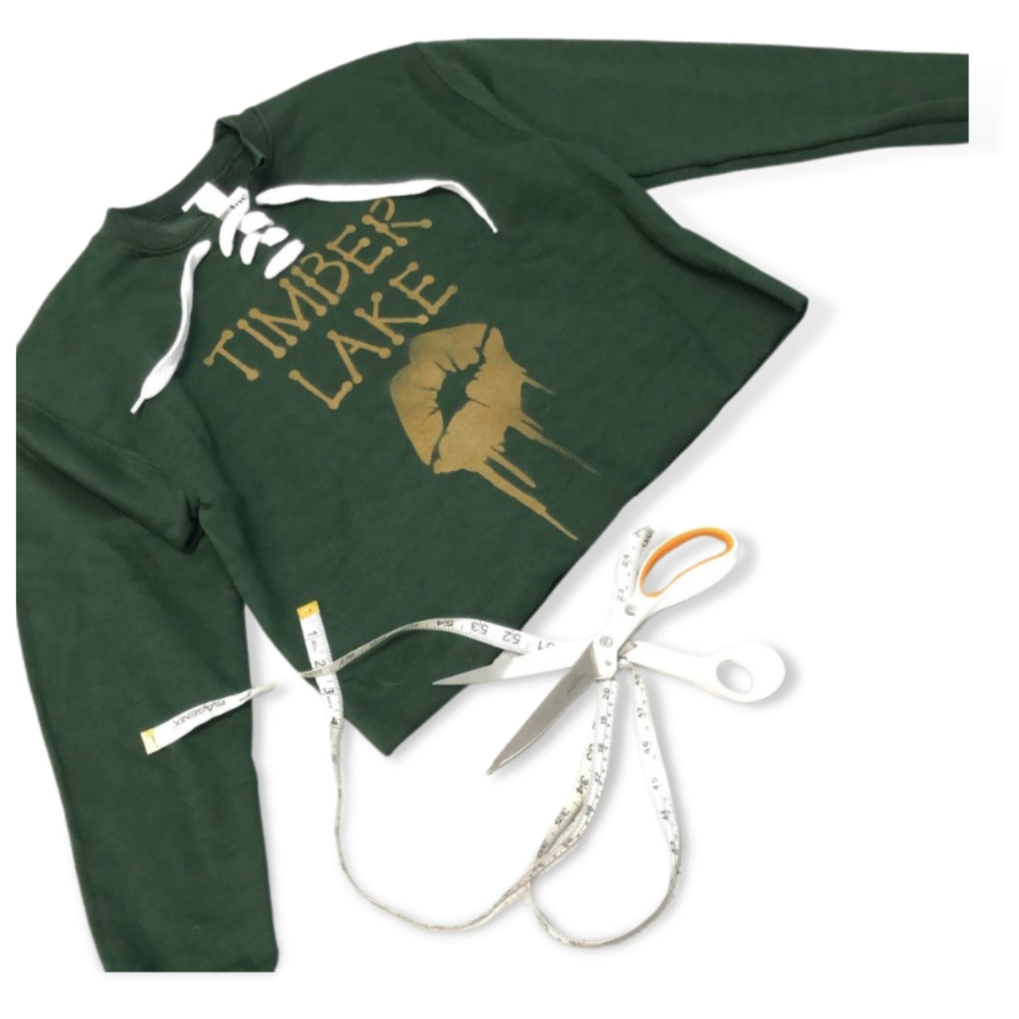 Melting Lips Custom Lace-up Cropped Camp Crew - a Spirit Animal - Long Sleeve Top active January 2024 adult Ali & Joe