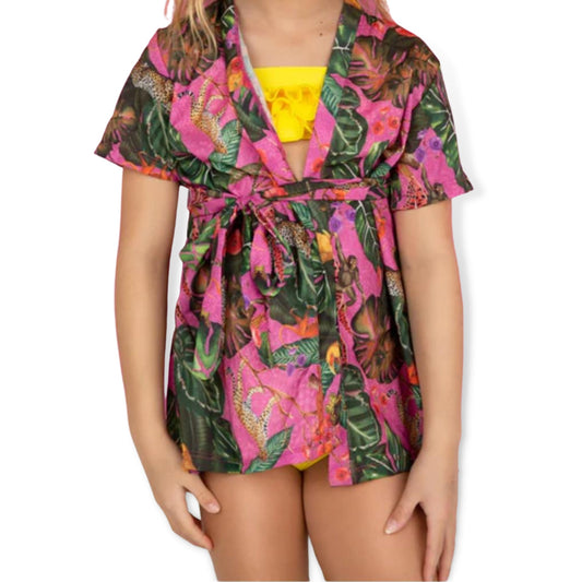 Planet Sea Jungle Long Sleeves Kimono - a Spirit Animal - Long Sleeve Top $60-$90 10 12