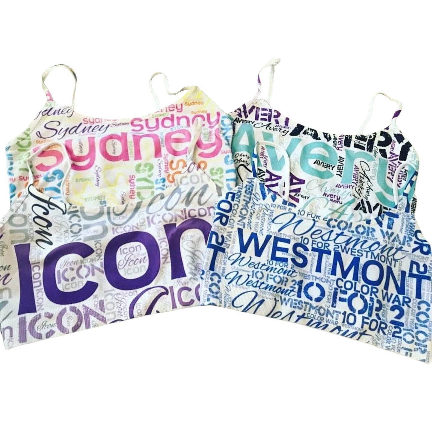 Sublimated Name Sports Bra - a Spirit Animal - Custom Name Sports Bra $30-$45 Custom Name Sports Bra Karen’s Kreations