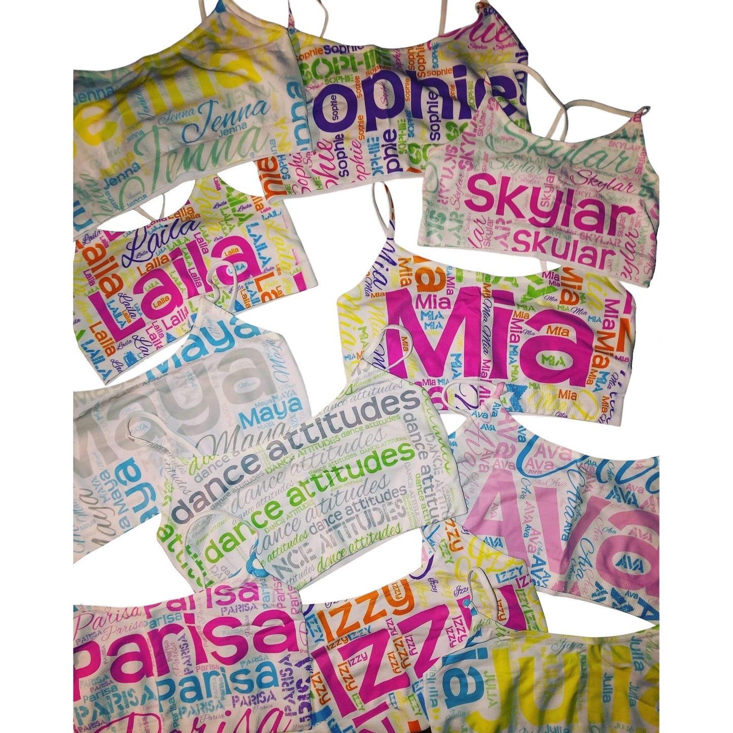 Sublimated Name Sports Bra - a Spirit Animal - Custom Name Sports Bra $30-$45 Custom Name Sports Bra Karen’s Kreations