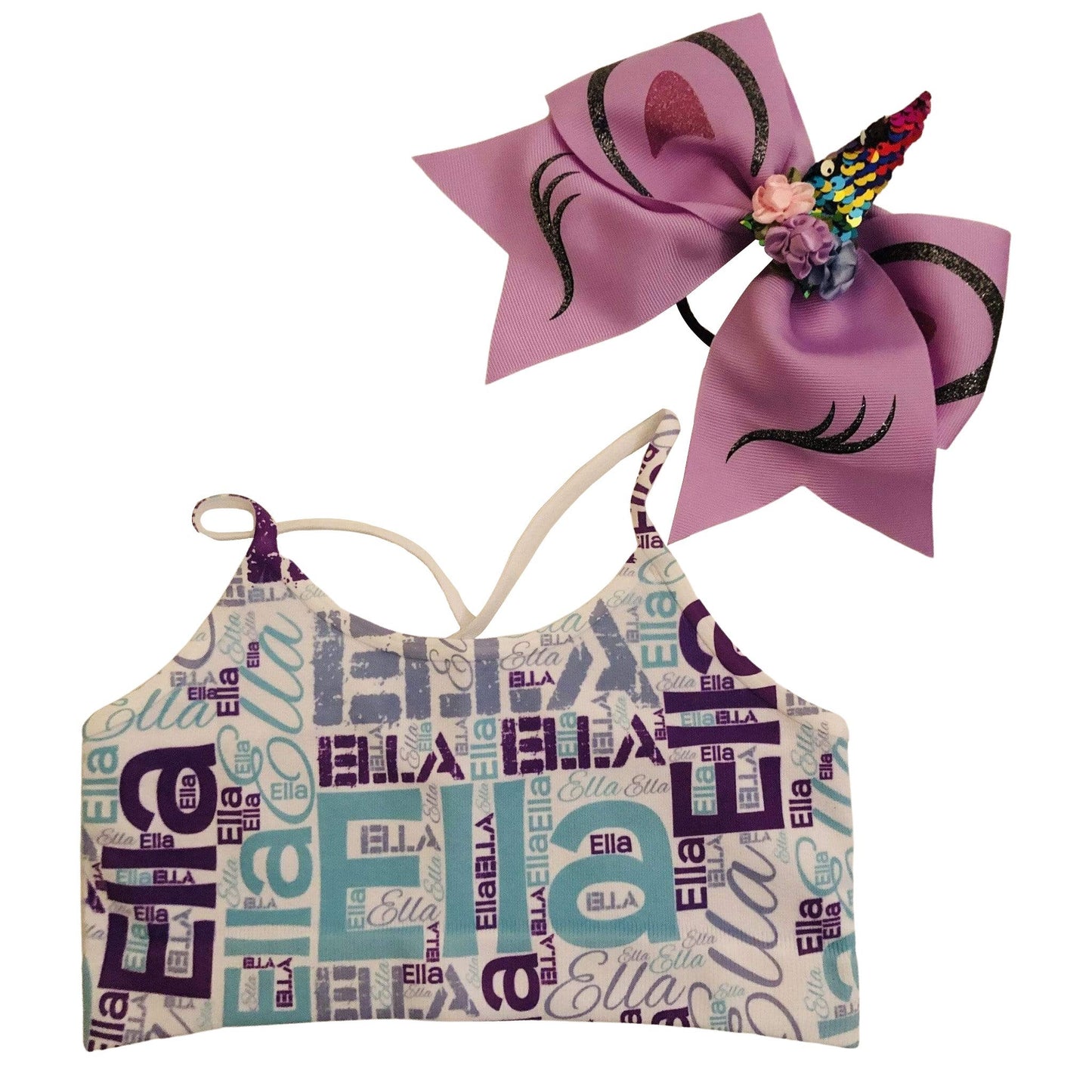 Sublimated Name Sports Bra - a Spirit Animal - Custom Name Sports Bra $30-$45 Custom Name Sports Bra Karen’s Kreations