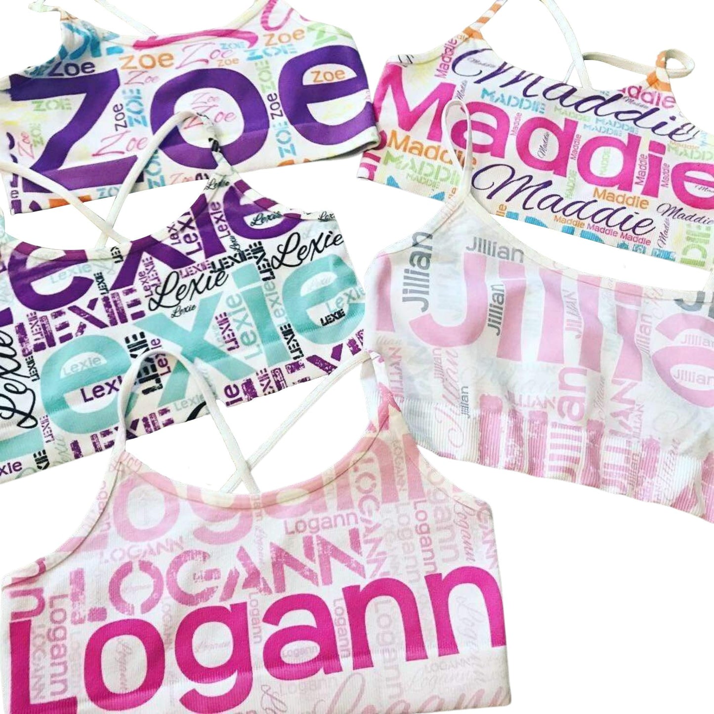 Sublimated Name Sports Bra - a Spirit Animal - Custom Name Sports Bra $30-$45 Custom Name Sports Bra Karen’s Kreations