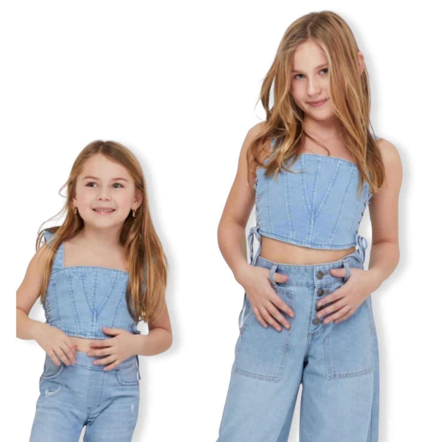 Theme Alex Denim Corset Top - a Spirit Animal - Tops active February 2024 Blue corset