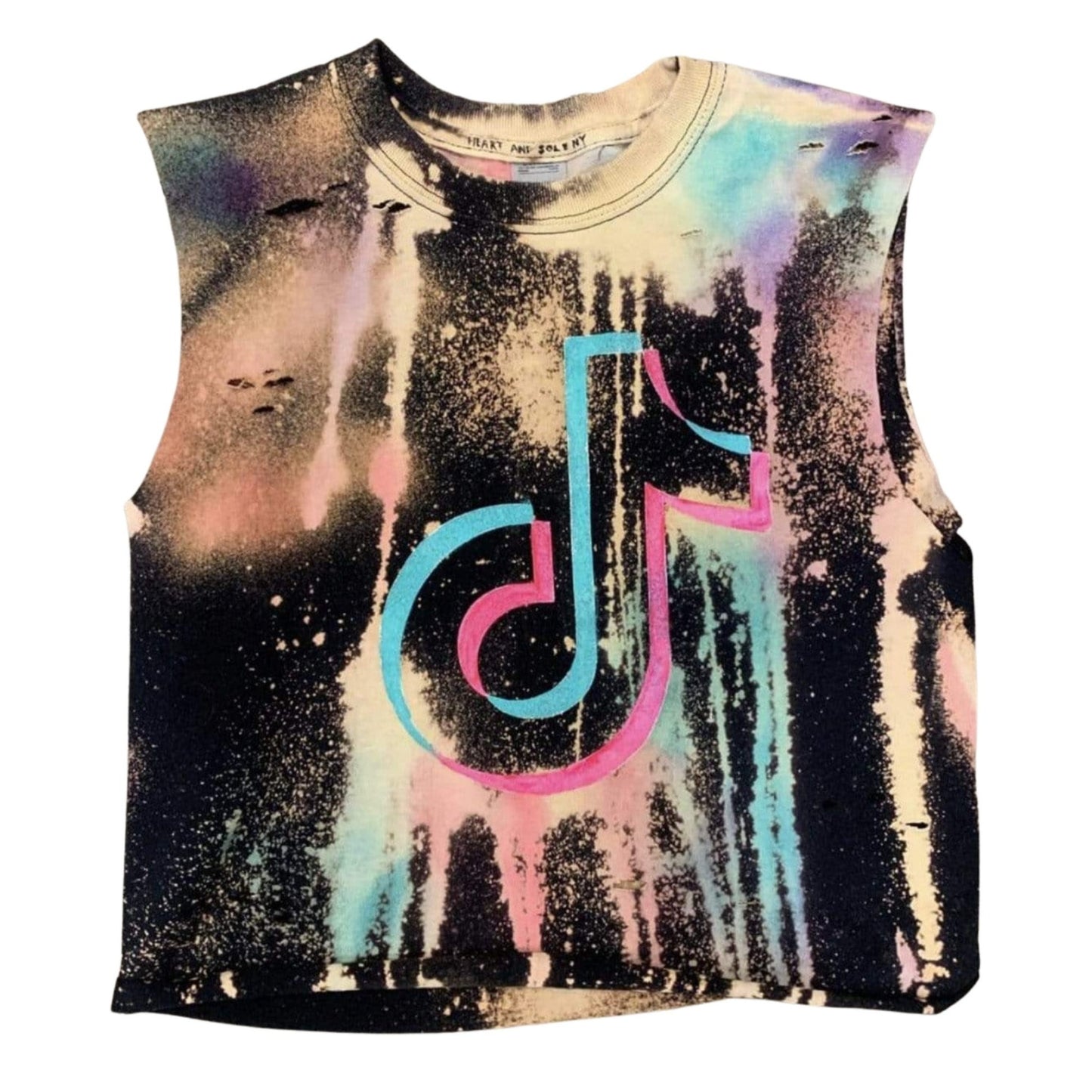 Tik Tok Custom Hand-painted Bleached Tank Top - a Spirit Animal -