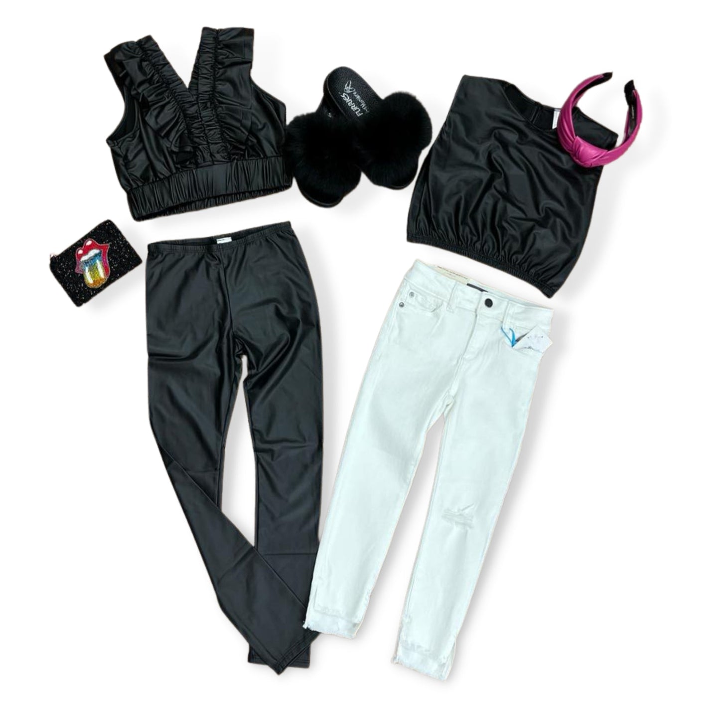 Tru Luv Black Pleather Sleeveless Boxy Top - a Spirit Animal - Tops $30-$60 $60-$90 10