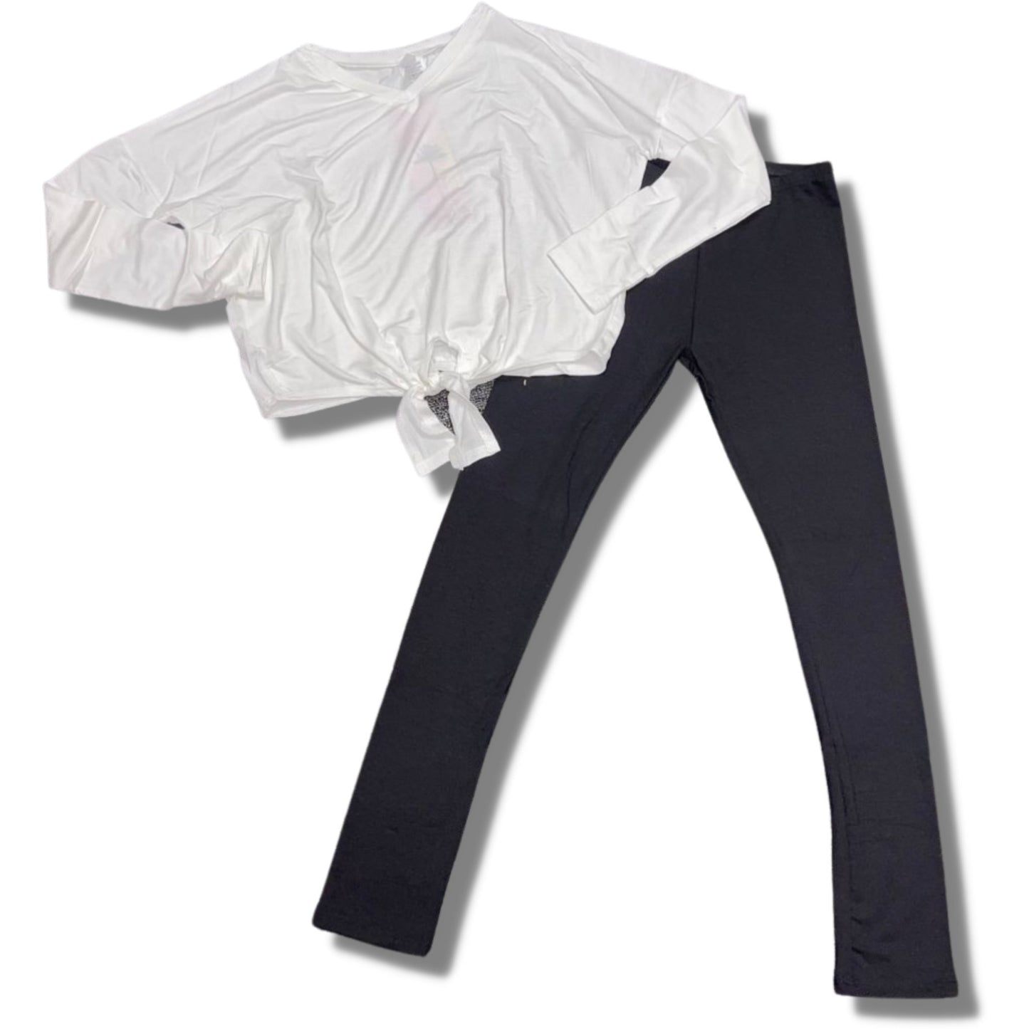 Tru Luv Ivory Top Long Sleeve with Tie Front - a Spirit Animal - Long Sleeve Top $45-$60 Ivory Long Sleeve Top