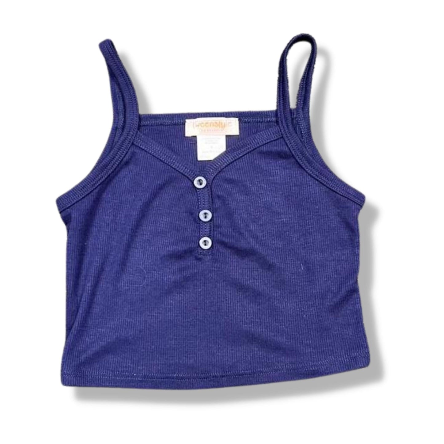 Tweenstyle Navy Henley Neck Tank Cropped Length - a Spirit Animal - Tank $30-$60 10 12