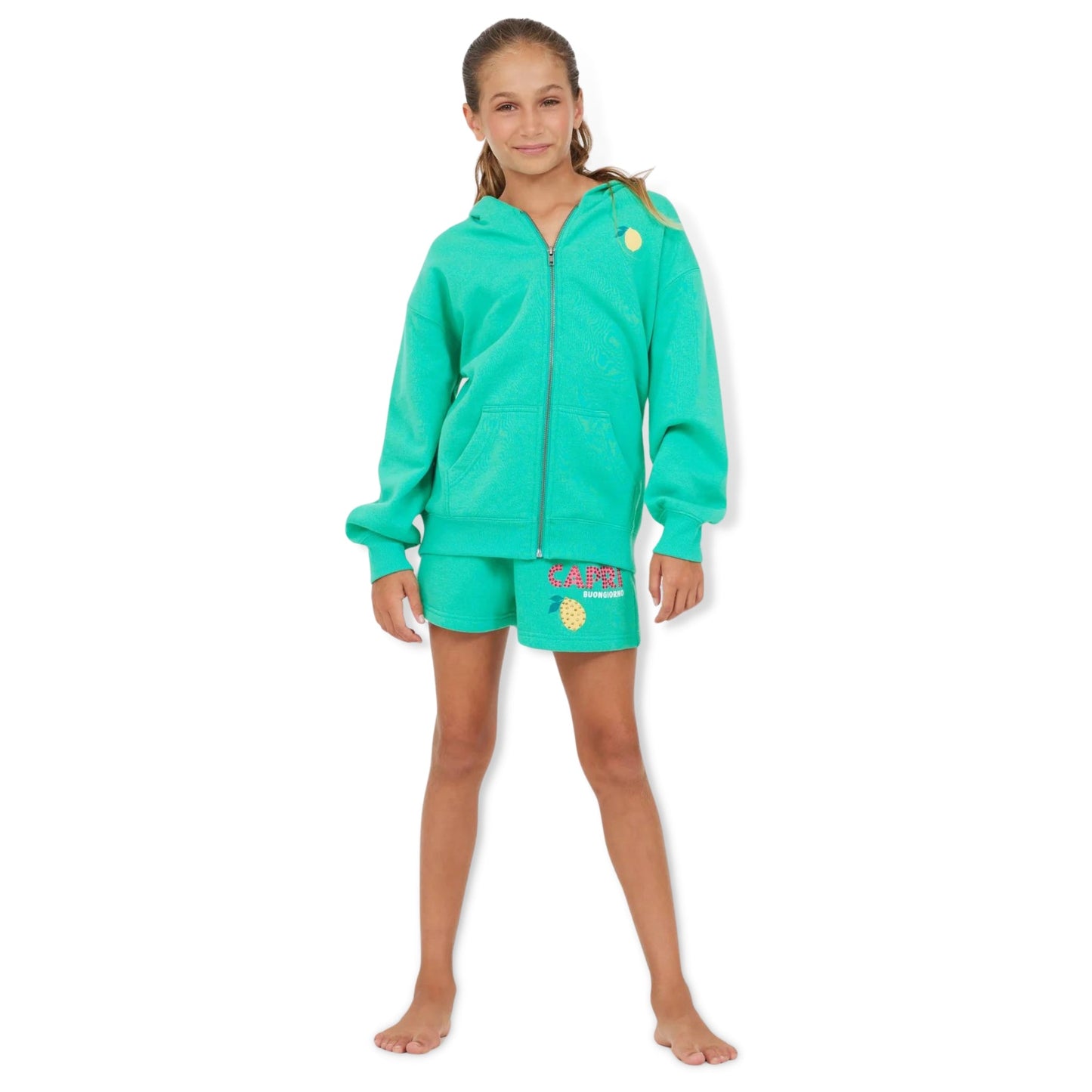 Vintage Havana Surf Green Oversized Zip Stone Capri Hoody - a Spirit Animal - Hoodie active December 2023 Green Hoodie