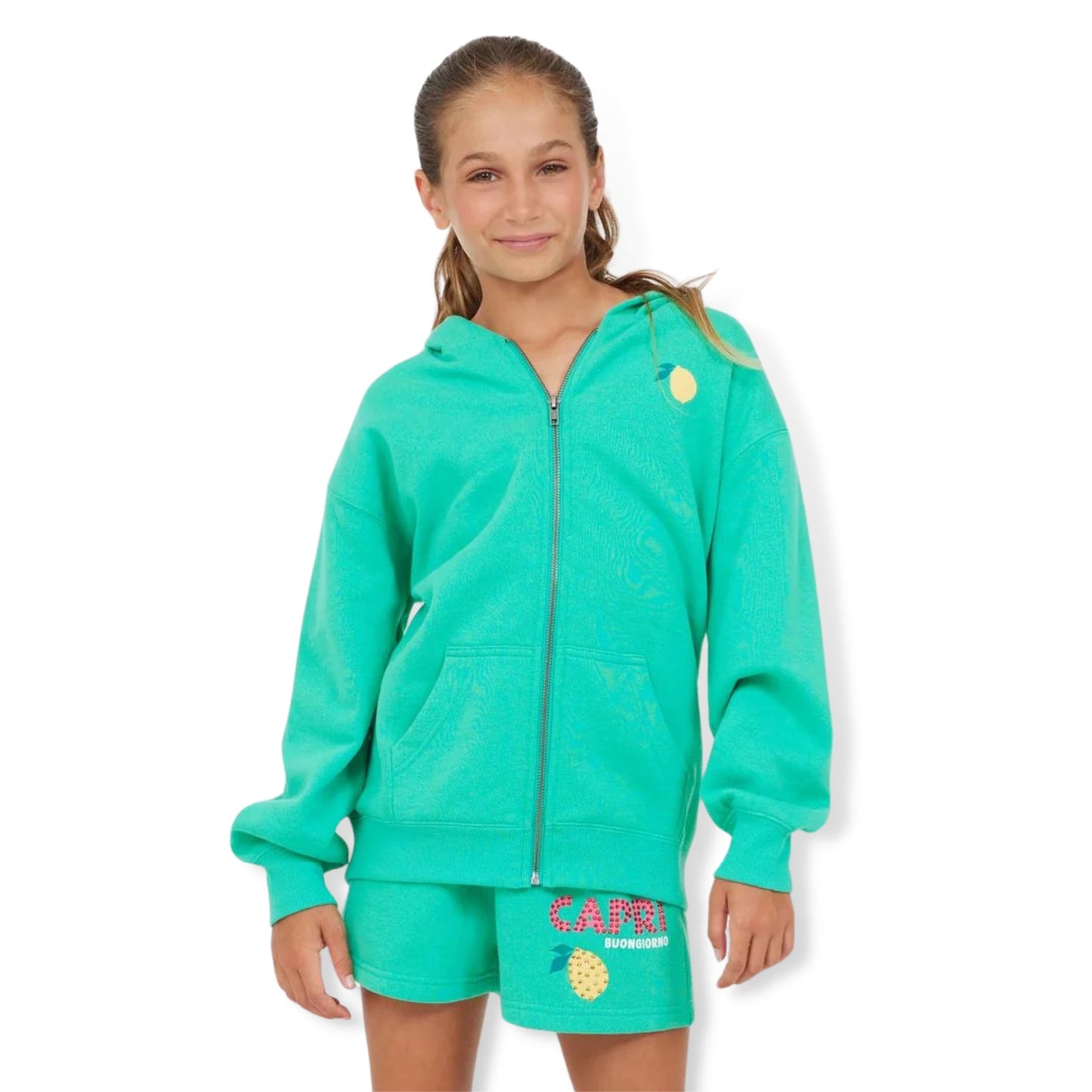 Vintage Havana Surf Green Oversized Zip Stone Capri Hoody - a Spirit Animal - Hoodie active December 2023 Green Hoodie