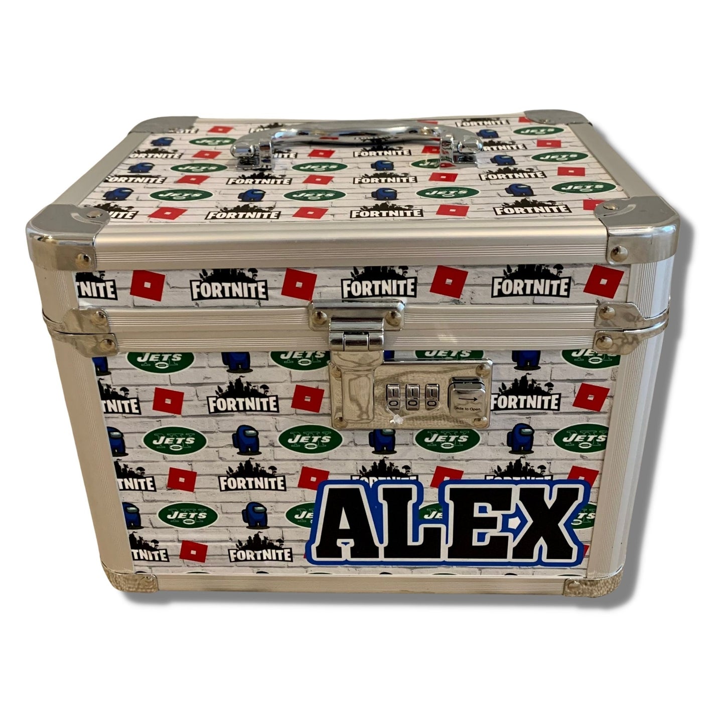 White Step & Repeat Decoupaged Lockbox - a Spirit Animal - Custom Camp Lock Box $60-$75 $75-$90 Alli Paige