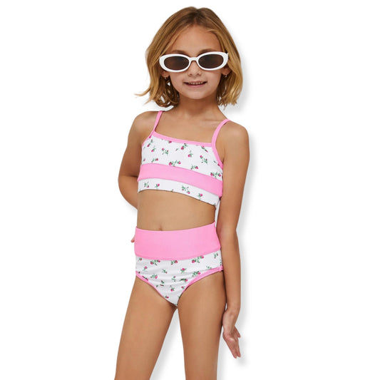 Beach Riot Peony Blossom Color block Little Eva & Emmie Set - a Spirit Animal - Swimwear active April 2024 beach riot kids