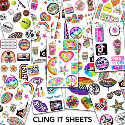 Personalized Cling It - 9x12 - a Spirit Animal - Cling Its Name Needed active May 2024 Camp Camp and Name Stickers