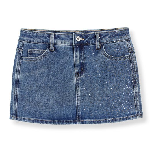 Tractr Medium Indigo Ombre Studded Skort - a Spirit Animal - Skort active September 2024 bottoms denim