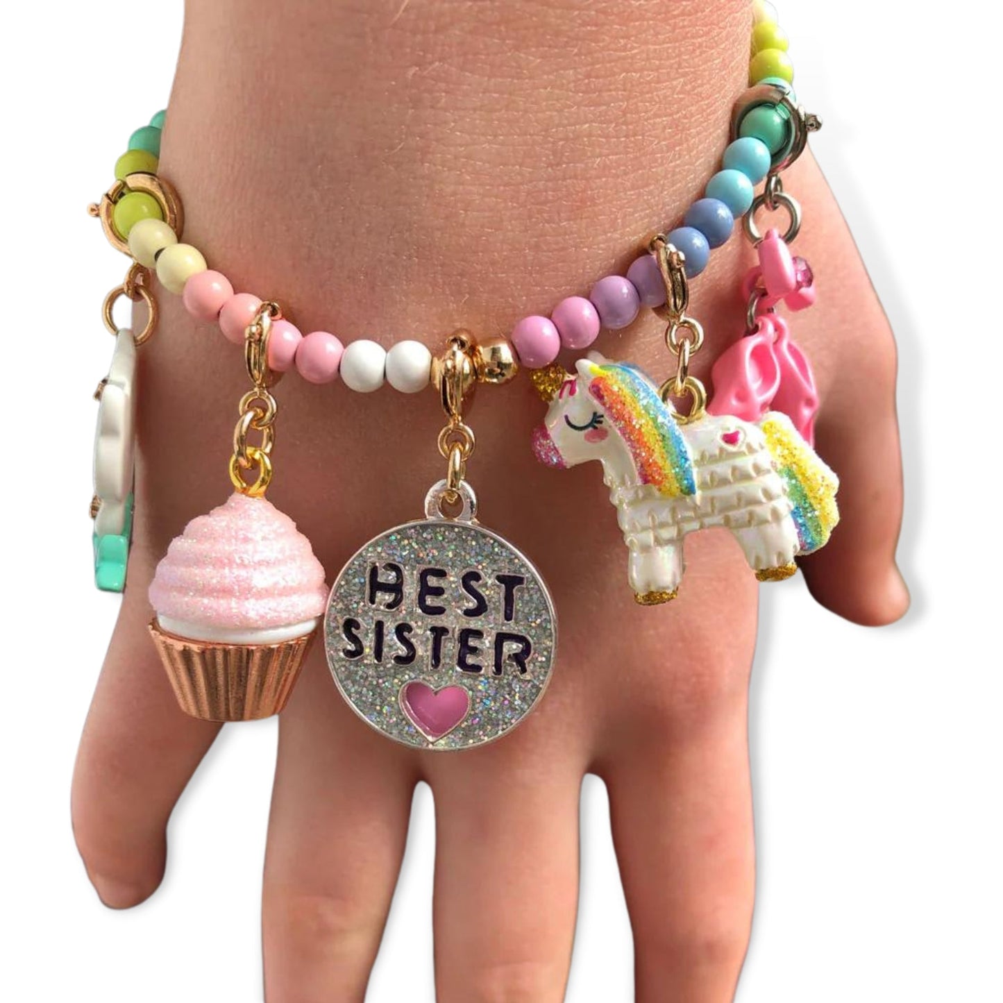 Charm it! Gold Glitter Best Sister Charm - a Spirit Animal - Charms accessories active September 2023 Charm it!