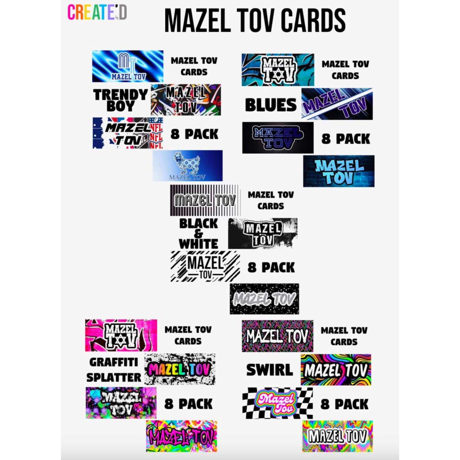 Create by D Mazel Tov Cards 8 Pack - a Spirit Animal - cards accessories active October 2023 Camp