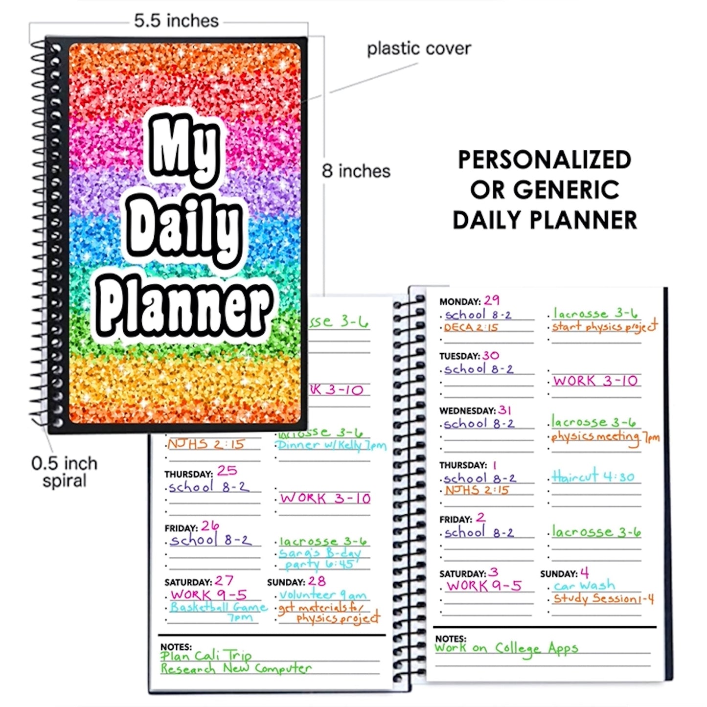 Custom Daily Planner - a Spirit Animal - active March 2024 Back to School Custom