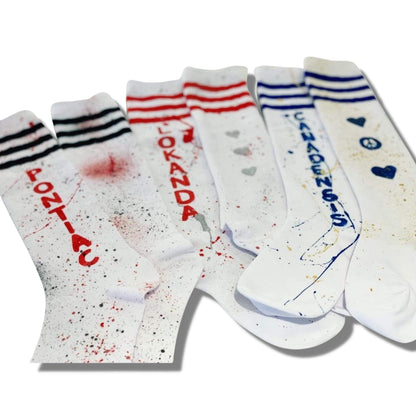 Custom Handpainted and Splattered Socks - a Spirit Animal - Socks Camp camp socks Nike Elite