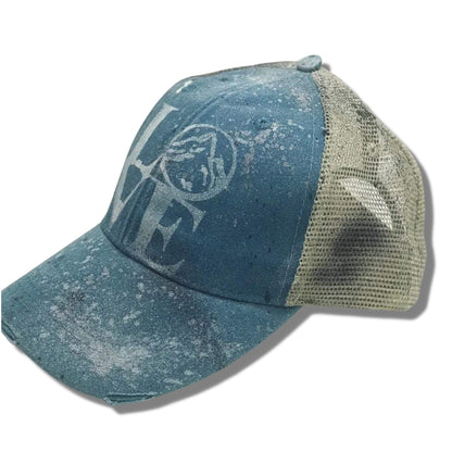 Custom Stencil Baseball Hat - a Spirit Animal - Custom Stencil Hat $45-$60 Blue Camp