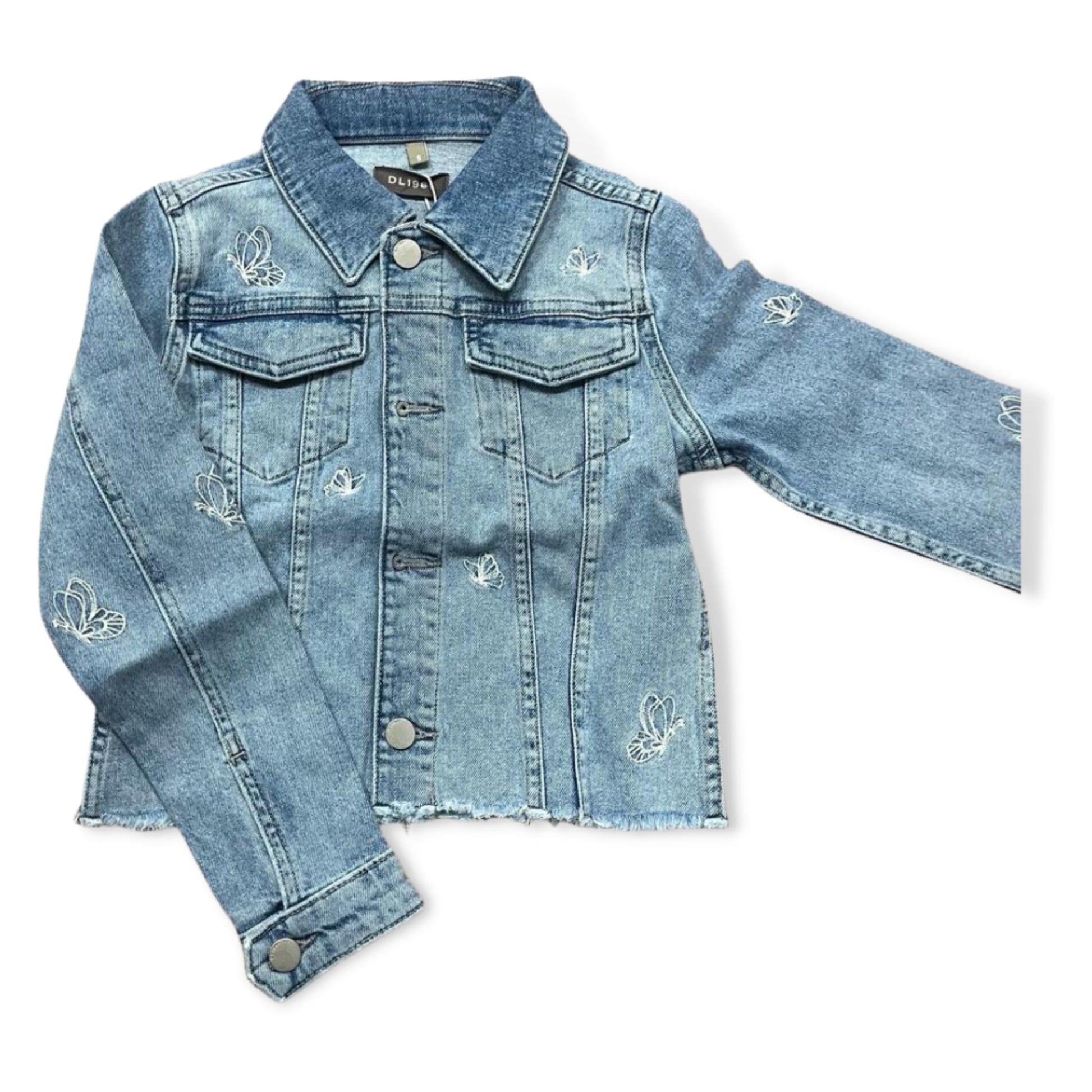 DL1961 Denim Jacket with Butterfly Embroidered Stitching - a Spirit Animal - Jacket $60-$90 active Apr 2023 Blue