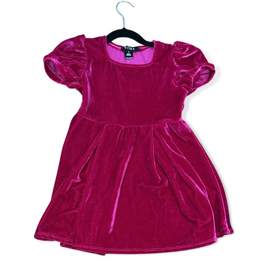 Flowers by Zoe Pink Puff Sleeve Velvet Dress - a Spirit Animal - Dress active October 2023 dress dresses-skirts