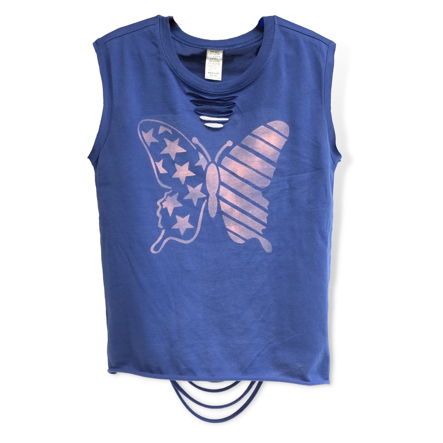 Freedom Butterfly Custom Neck Slashed Ribbon Back Everyday Tee - a Spirit Animal - Custom Tank active January 2024 adult Ali & Joe