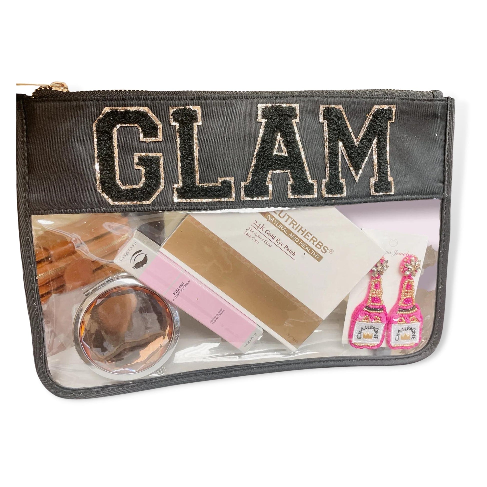 GLAM Black Clear Luxury Nylon Pouch - a Spirit Animal - Pouch $30-$60 a Spirit Animal accessories