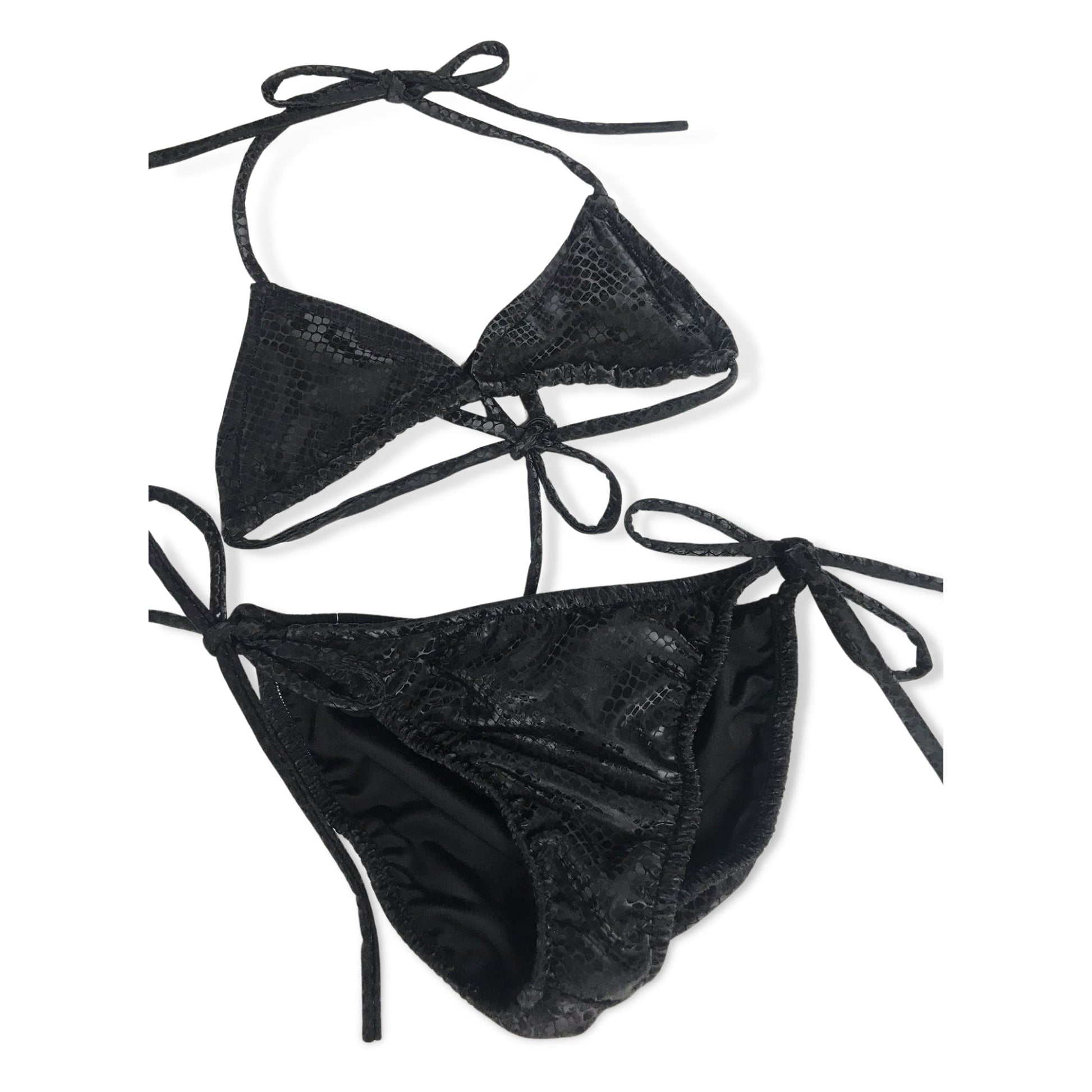 Les Tout Petits Black Matte Snake Shiny Bikini - a Spirit Animal - bikini active February 2024 bikini black