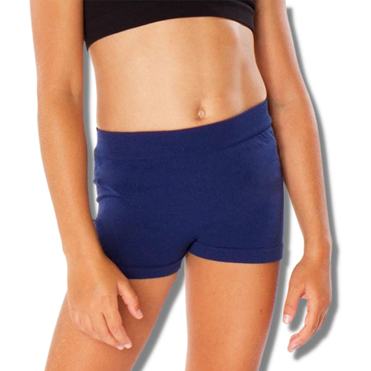 Malibu Sugar Navy Little Girl's Solid Boy Shorts (4-6x) - a Spirit Animal - shorts 4 4-6x bottoms